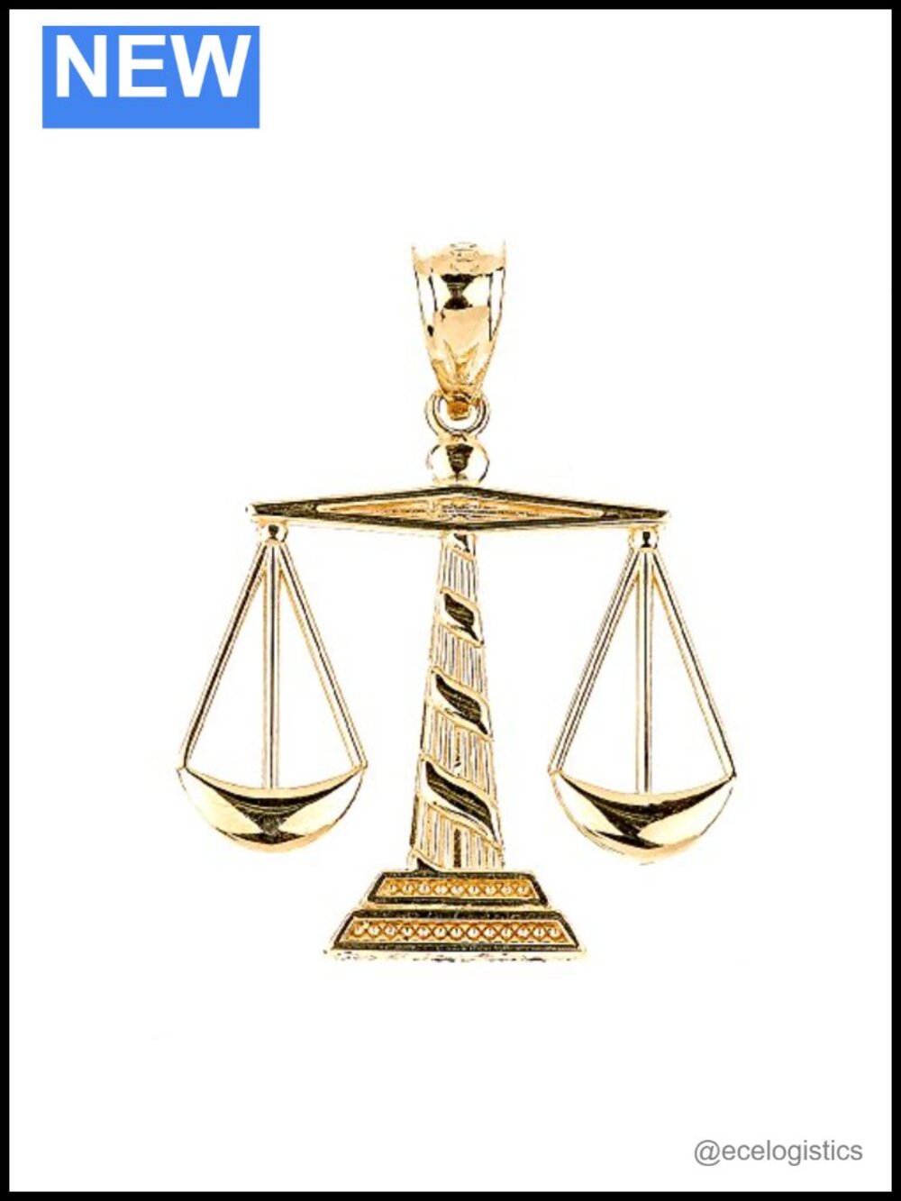 10k Gold Scales of Justice Pendant
